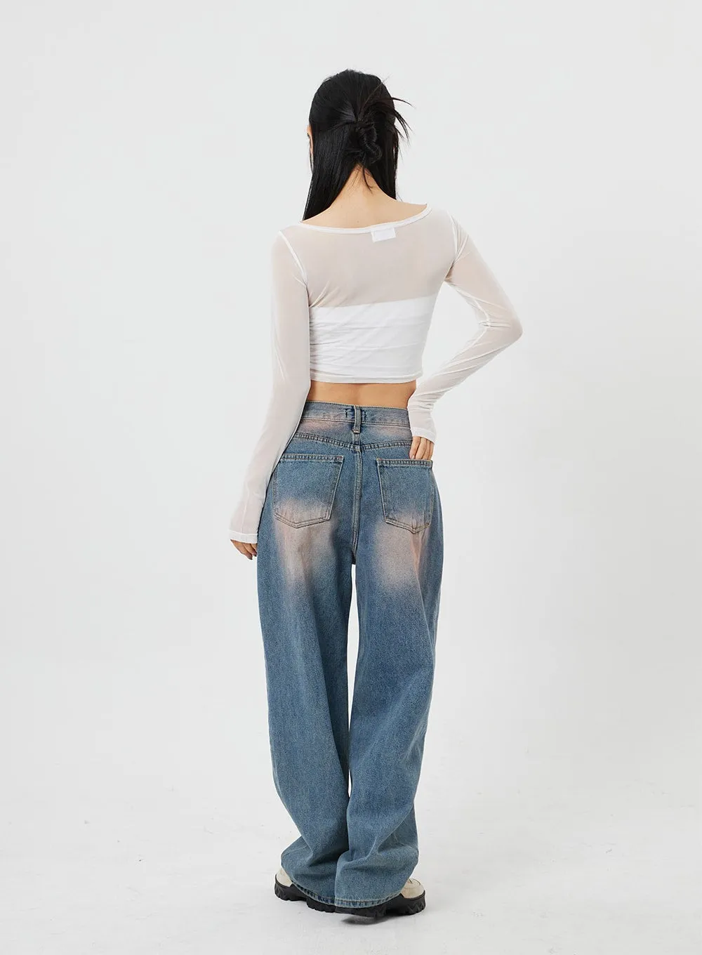 Light Wash Baggy Jeans CF316