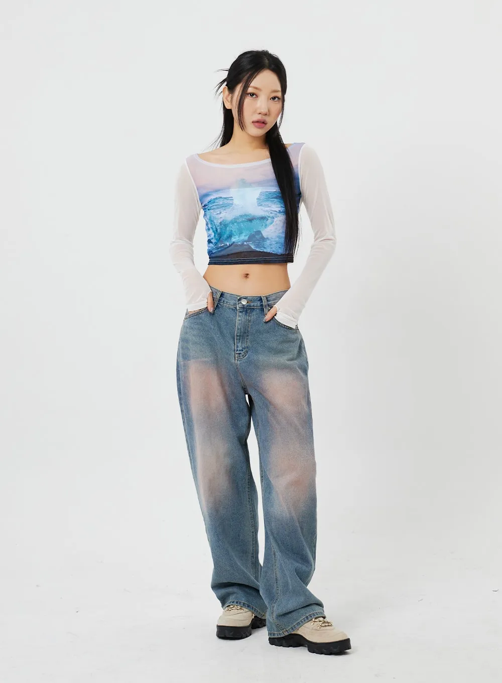 Light Wash Baggy Jeans CF316