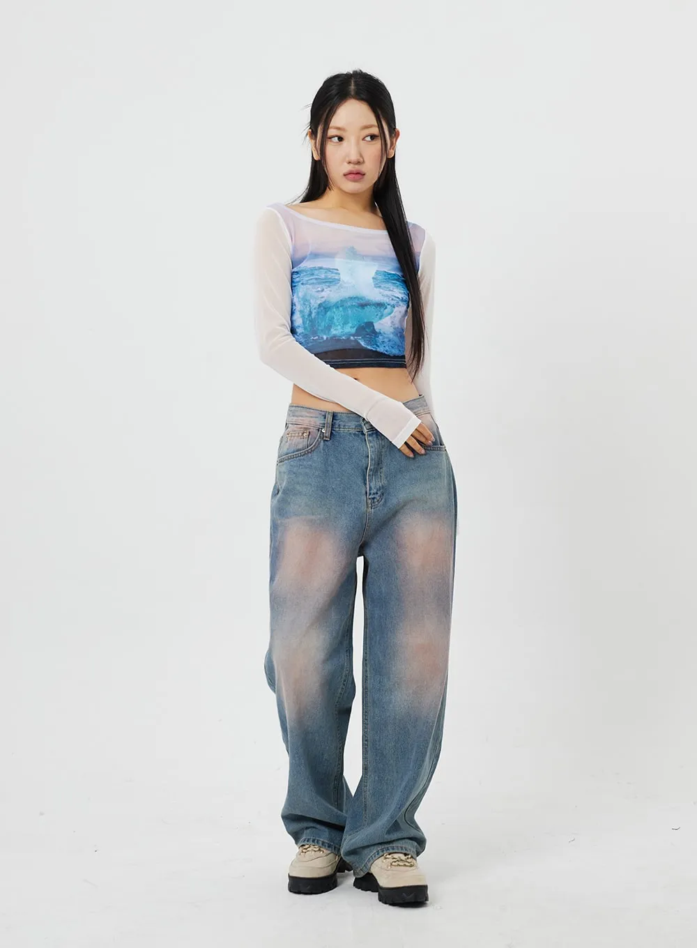 Light Wash Baggy Jeans CF316