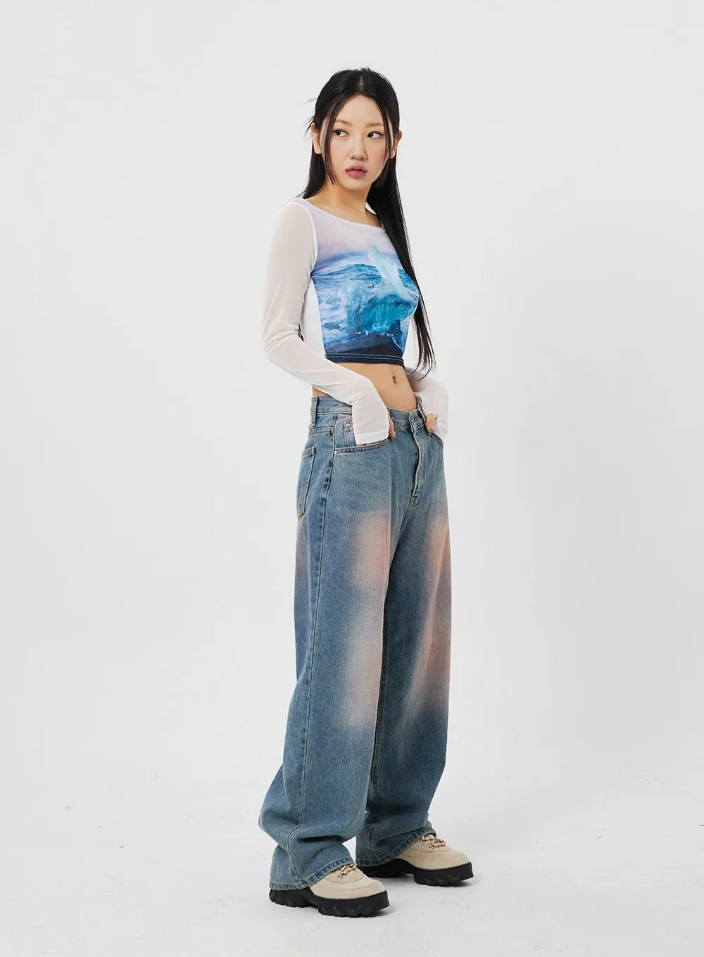 Light Wash Baggy Jeans CF316