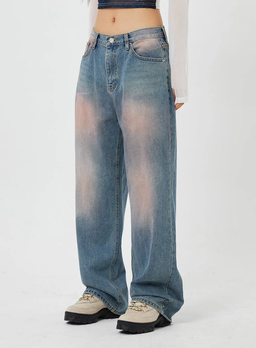 Light Wash Baggy Jeans CF316