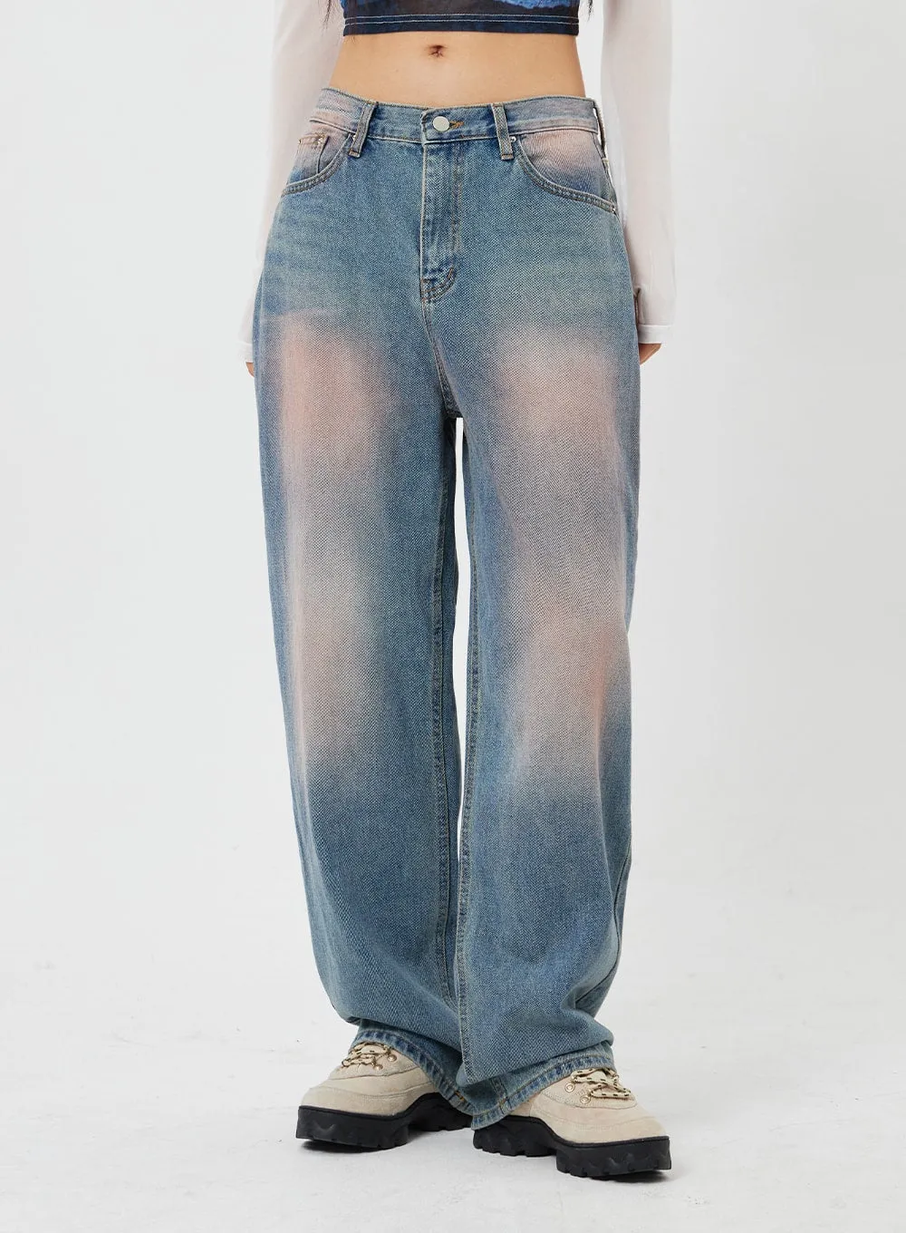 Light Wash Baggy Jeans CF316