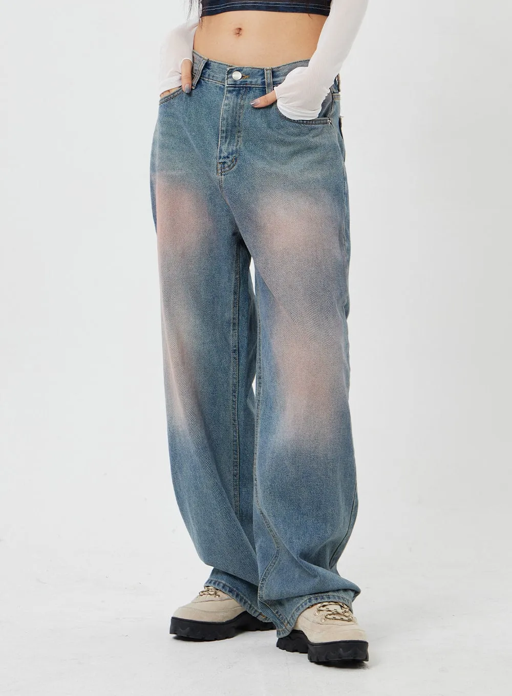 Light Wash Baggy Jeans CF316