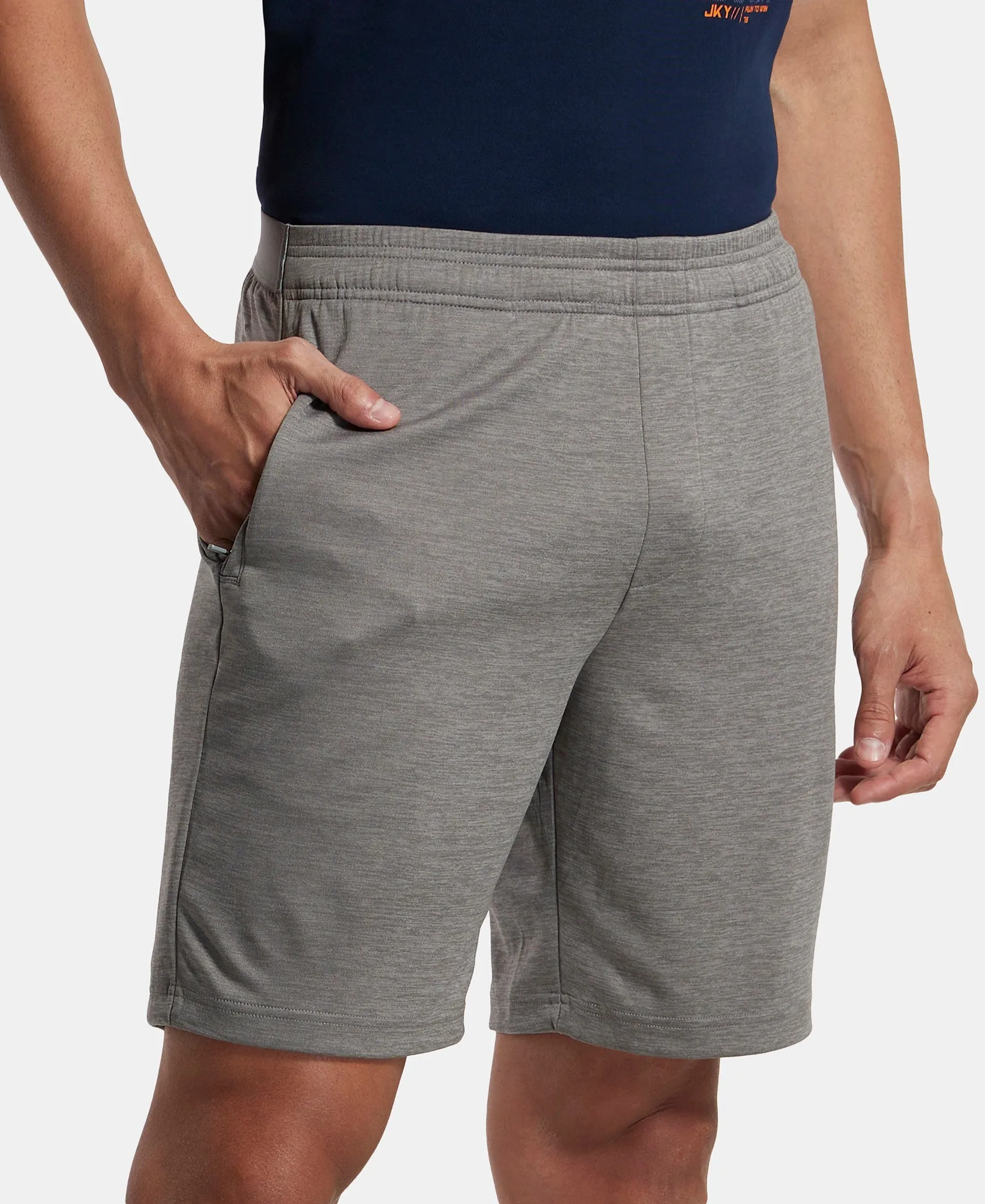 Lightweight Microfiber Shorts with Zipper Pockets and StayFresh Treatment - Performance Grey