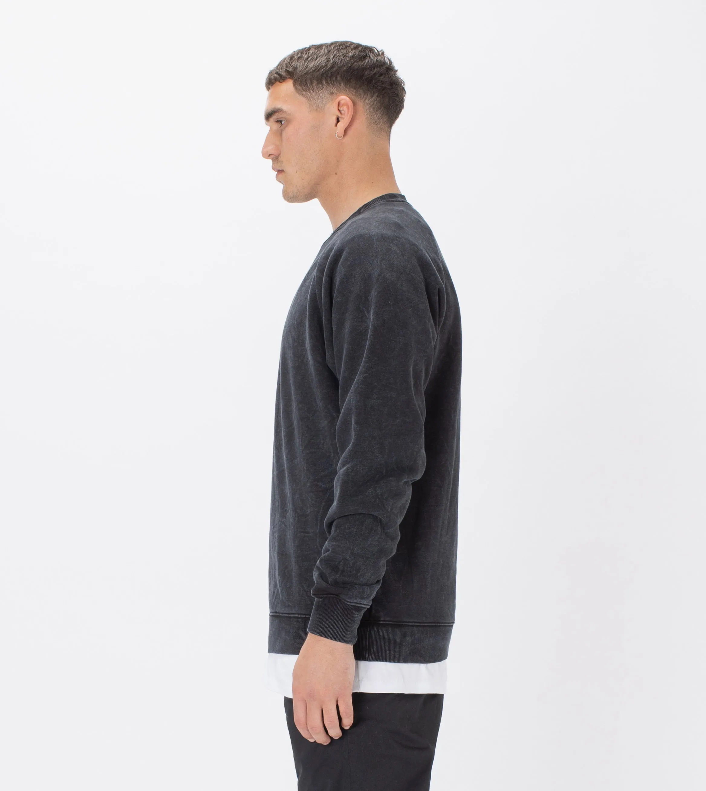 Lowgo Raglan Crew Sweat Black Salt