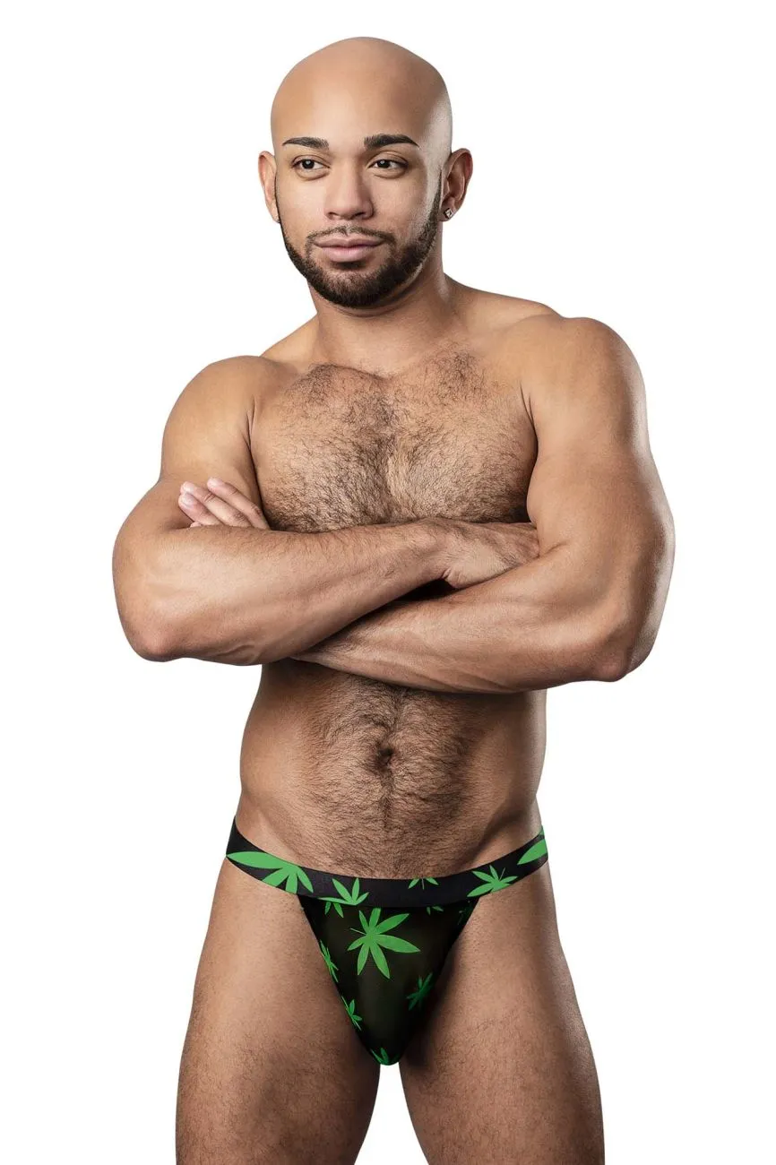 Male Power 433-294 Hazy Dayz Micro Thong Pot Leaf