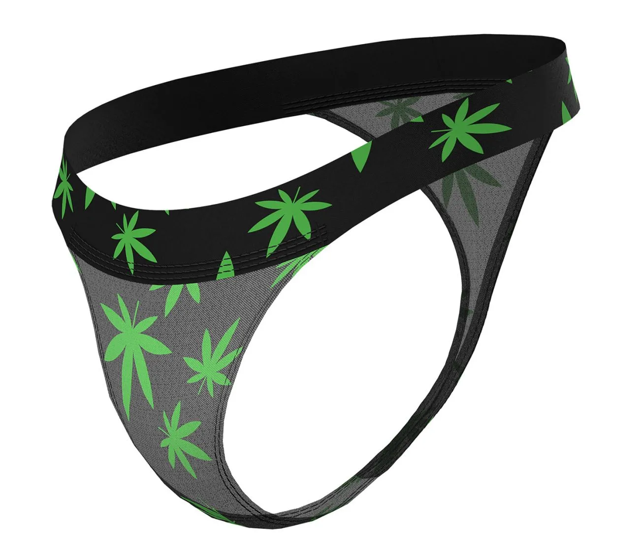 Male Power 433-294 Hazy Dayz Micro Thong Pot Leaf