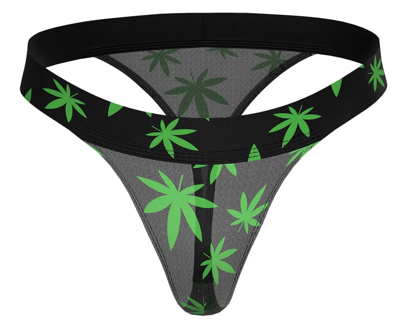 Male Power 433-294 Hazy Dayz Micro Thong Pot Leaf