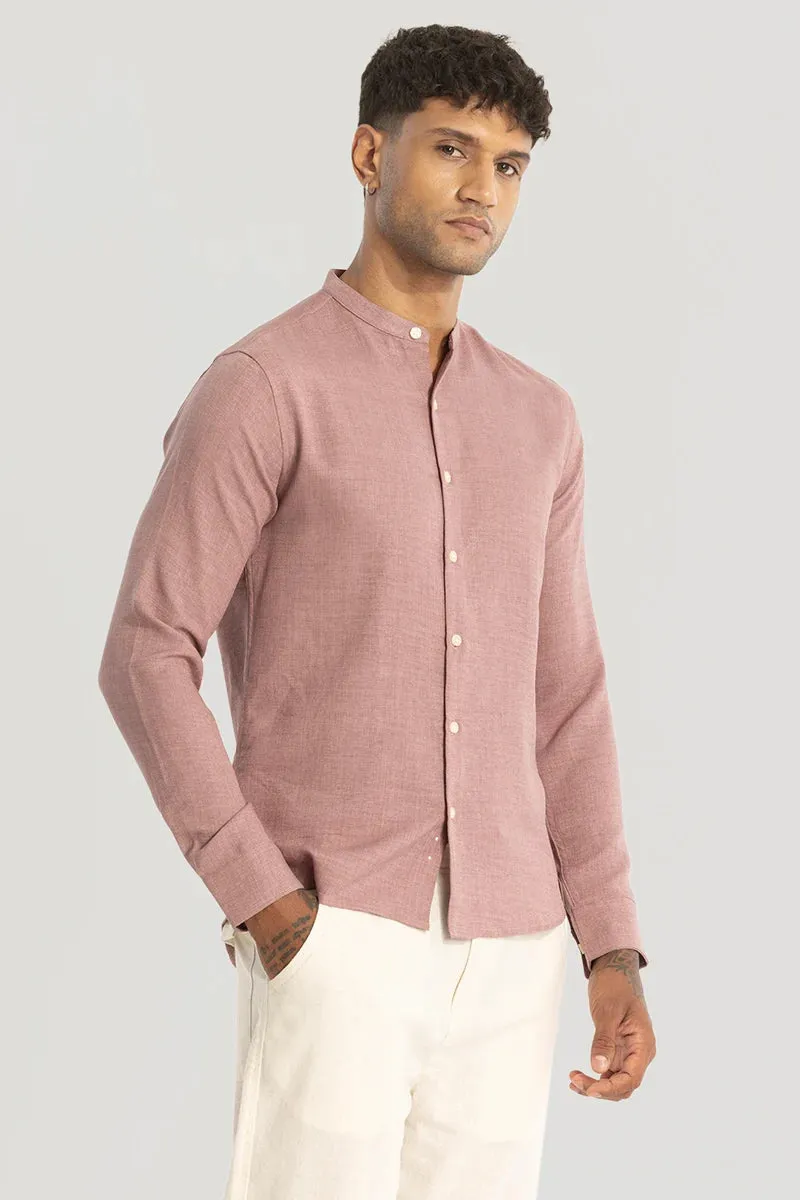 Mauve Plain Mandarin Shirt