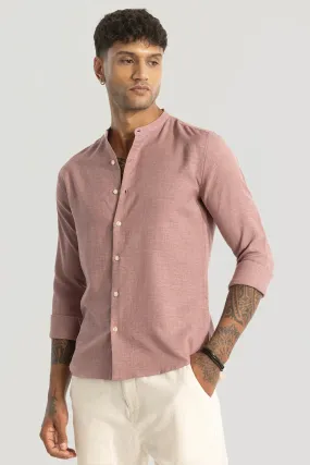 Mauve Plain Mandarin Shirt