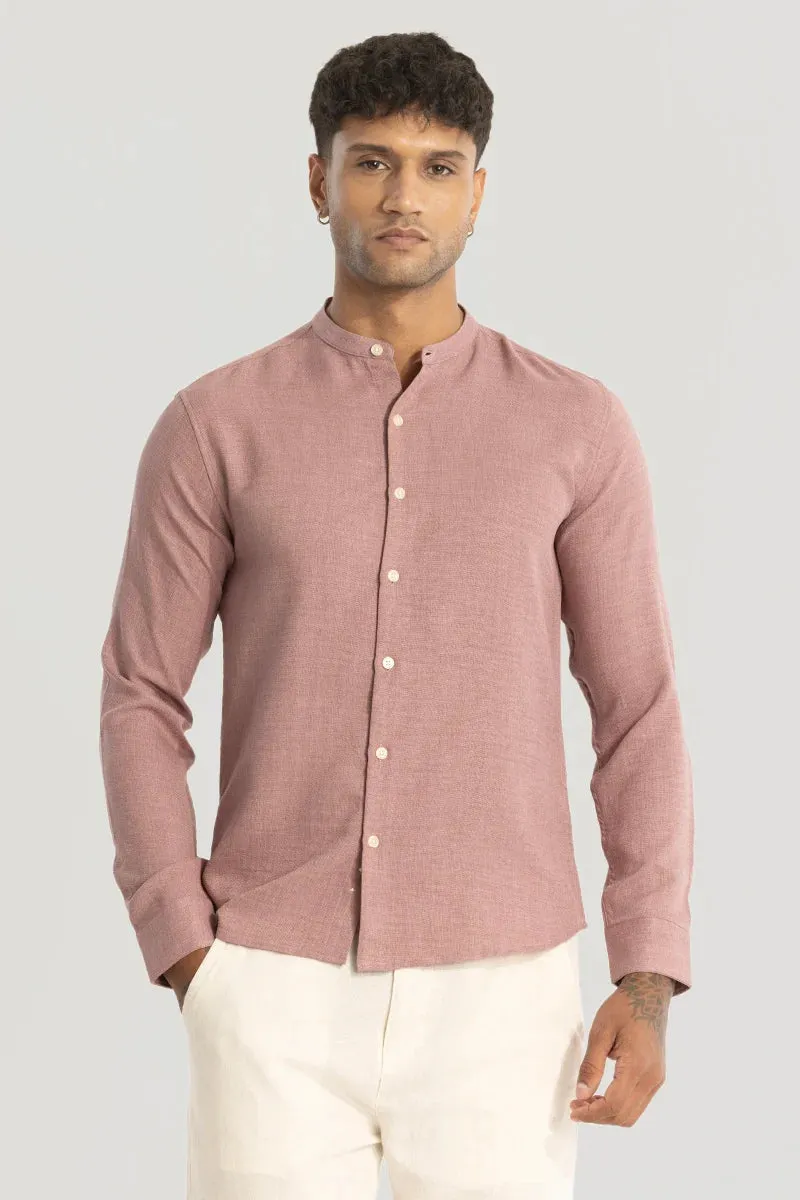 Mauve Plain Mandarin Shirt