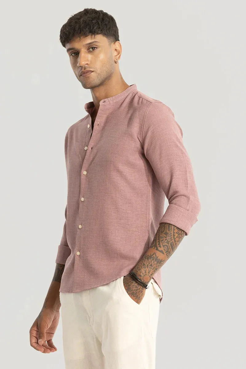 Mauve Plain Mandarin Shirt