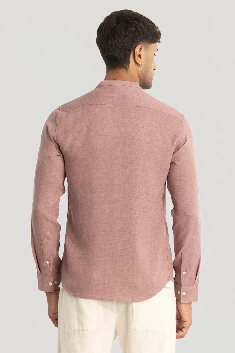 Mauve Plain Mandarin Shirt