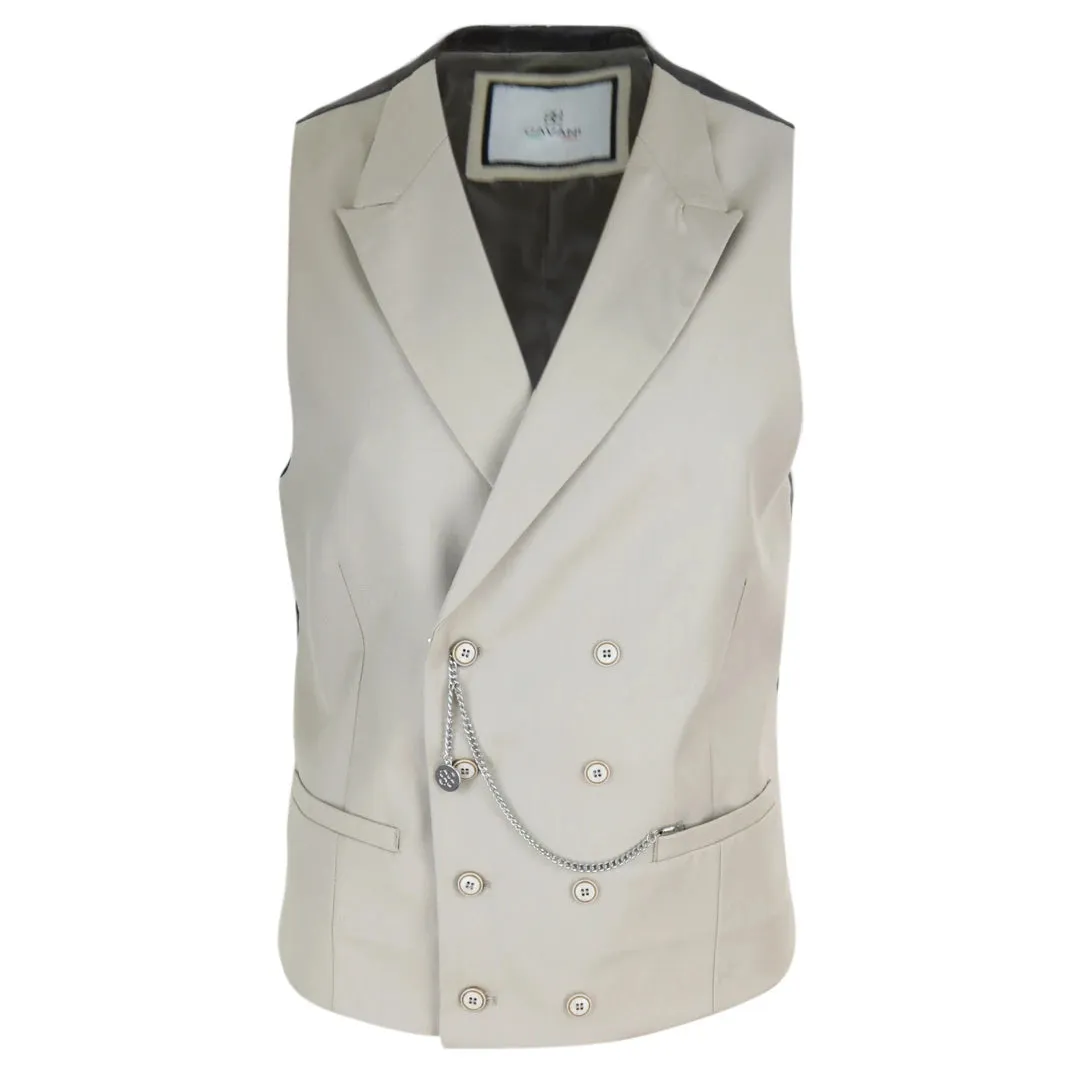 Men's Double Breasted Waistcoat 1920s Blinders Pocket Chain