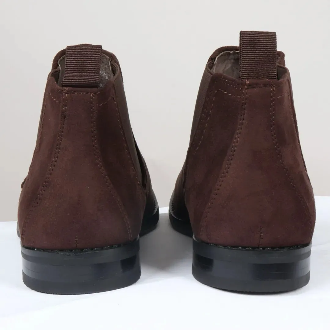 Men's Slip On Suede Leather Lined Chelsea Boots