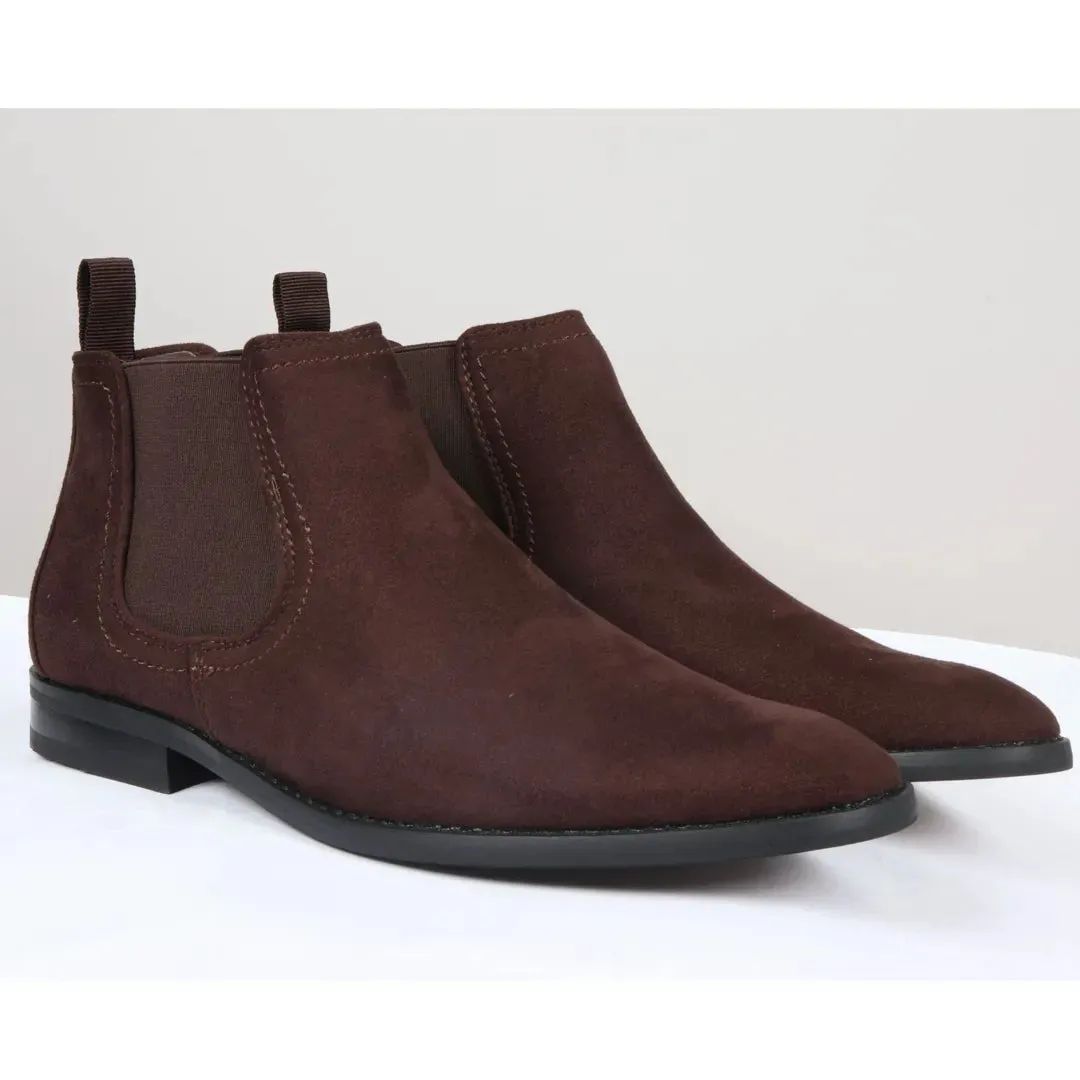 Men's Slip On Suede Leather Lined Chelsea Boots