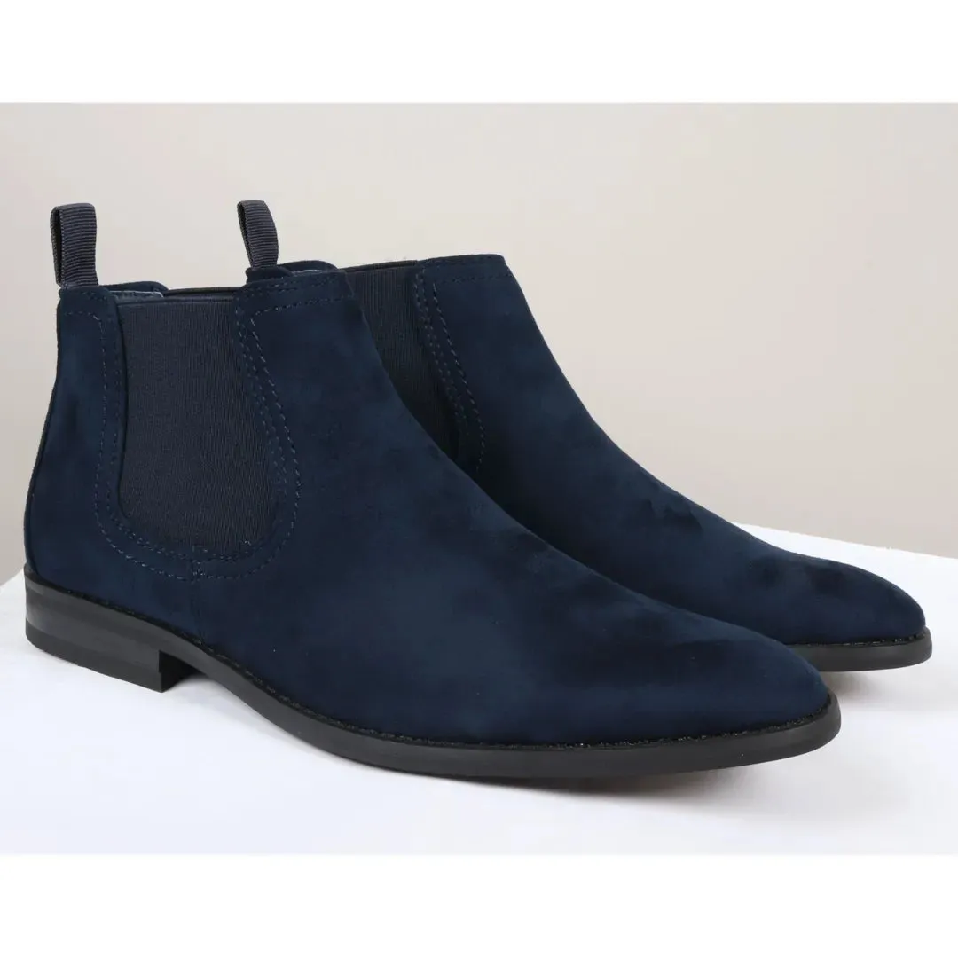 Men's Slip On Suede Leather Lined Chelsea Boots