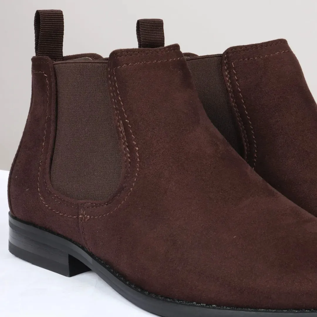 Men's Slip On Suede Leather Lined Chelsea Boots