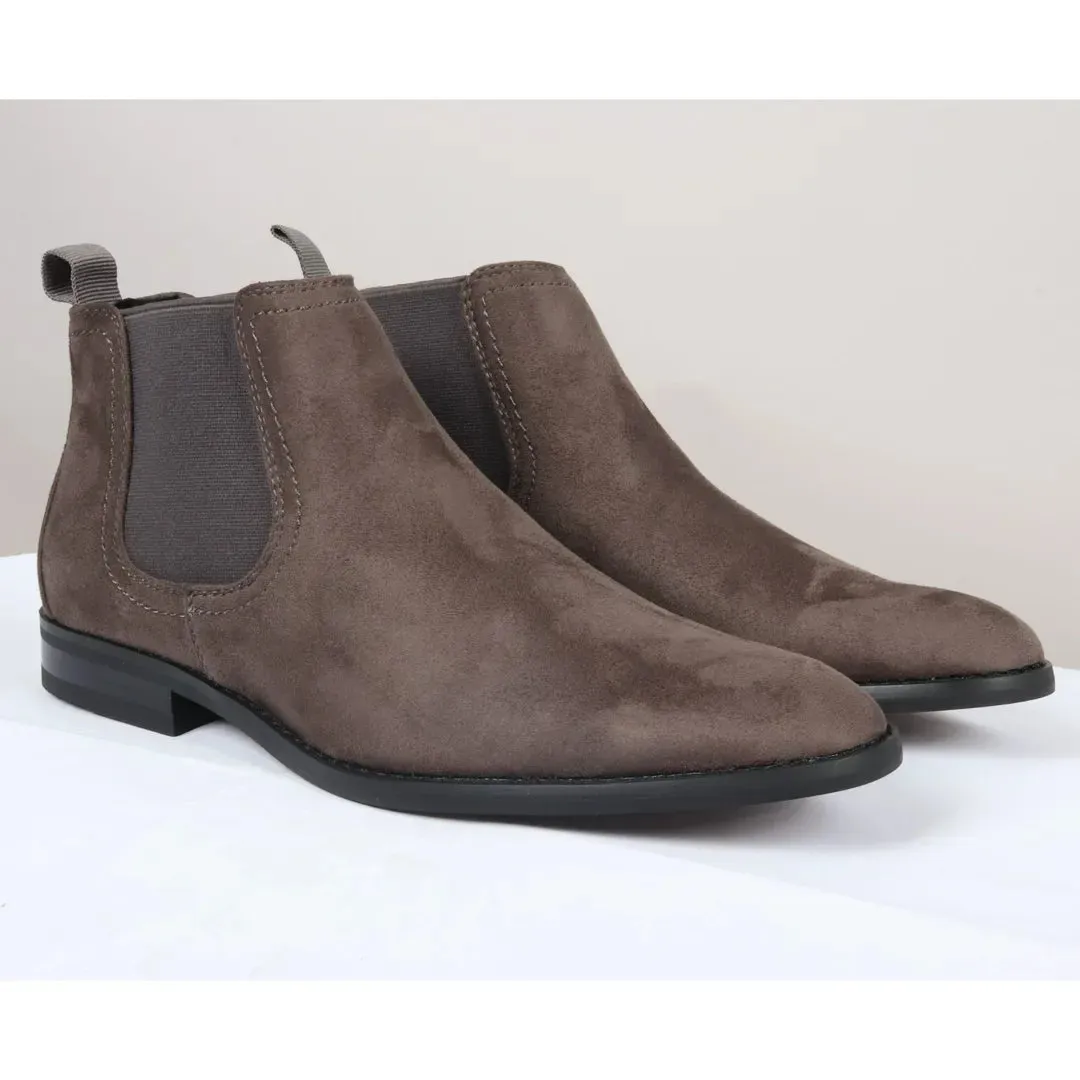 Men's Slip On Suede Leather Lined Chelsea Boots