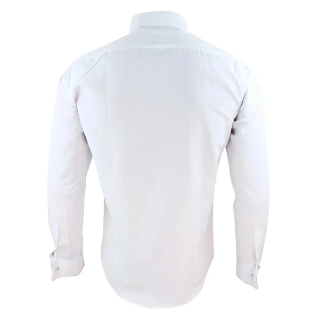 Men's White Classic Collar Button Shirt Slim Regular Fit