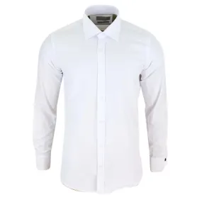 Men's White Classic Collar Button Shirt Slim Regular Fit