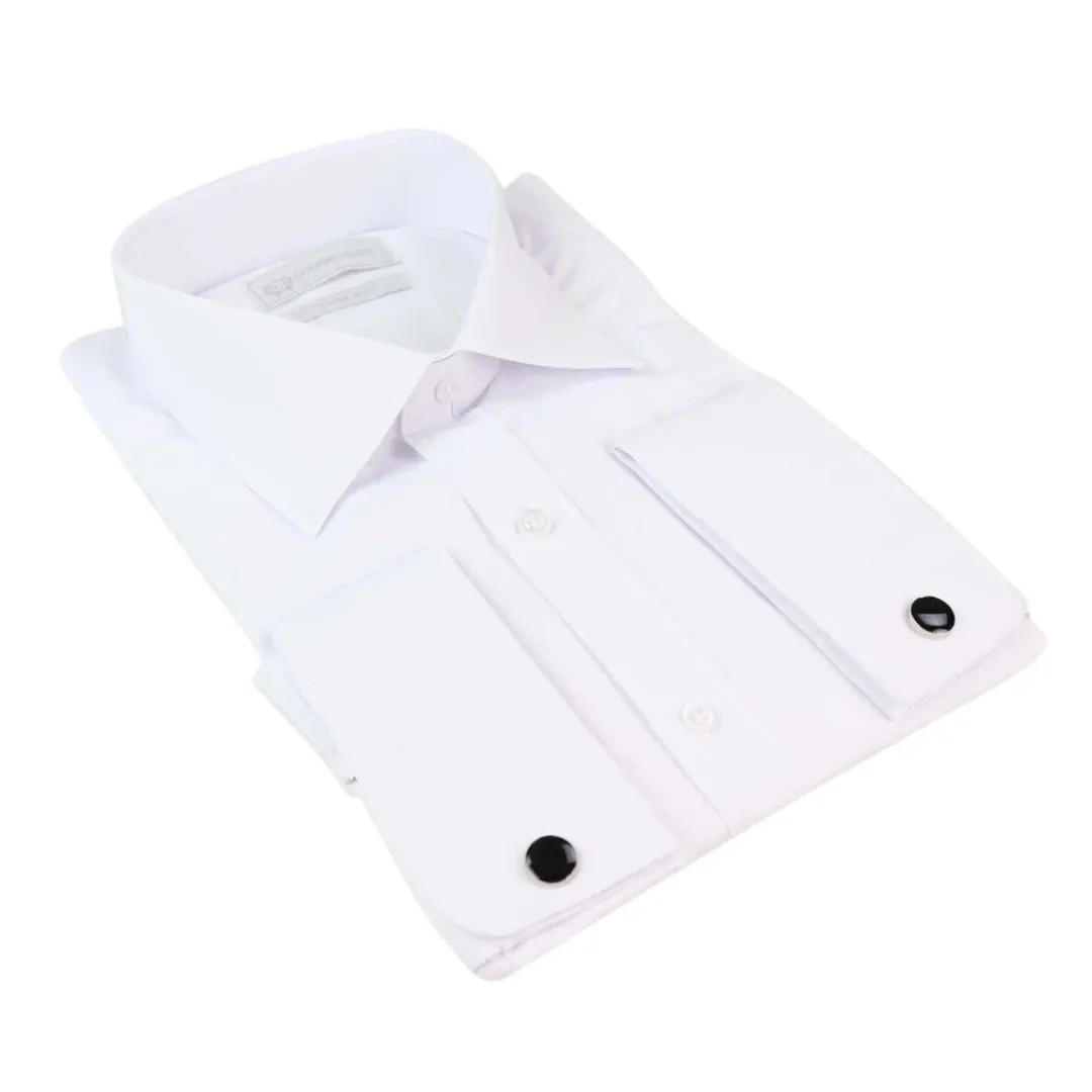 Men's White Classic Collar Button Shirt Slim Regular Fit