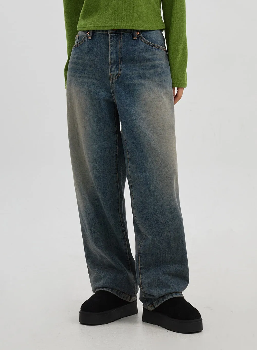 Mid-Rise Baggy Jeans Unisex CJ330