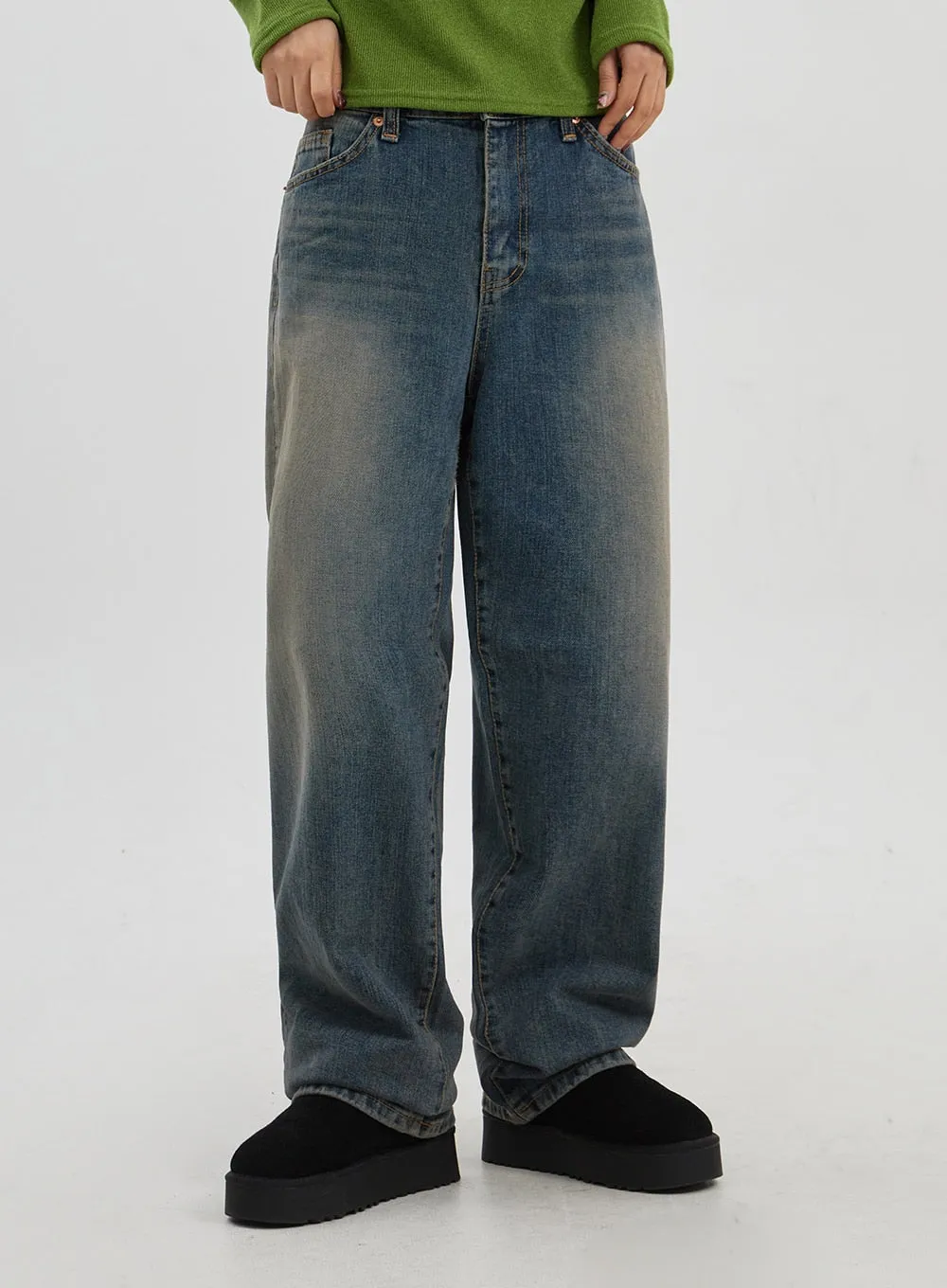 Mid-Rise Baggy Jeans Unisex CJ330