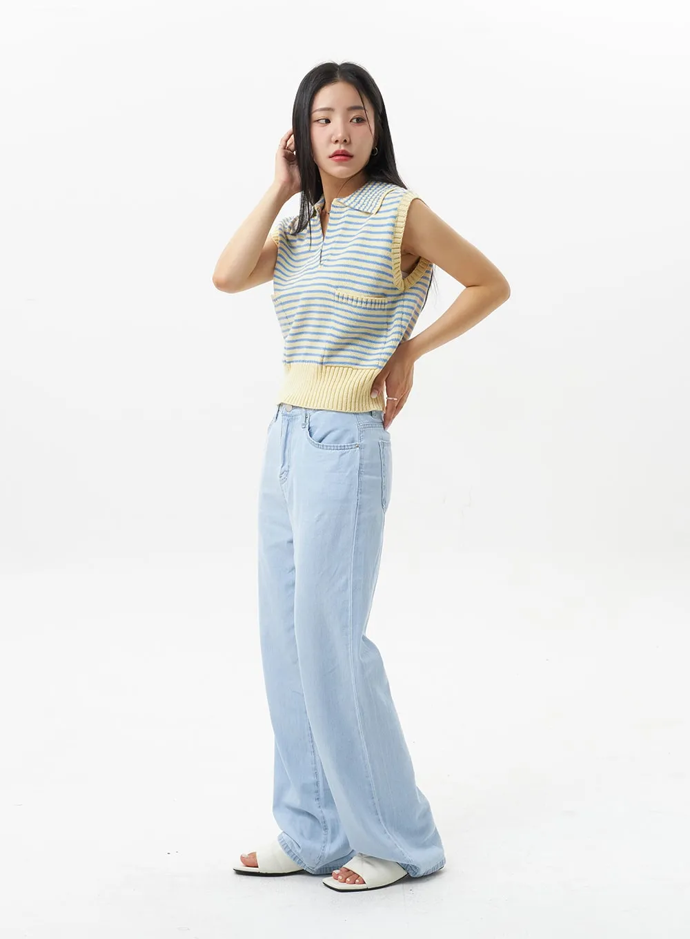 Mid-Rise Wide Leg Jeans OU323