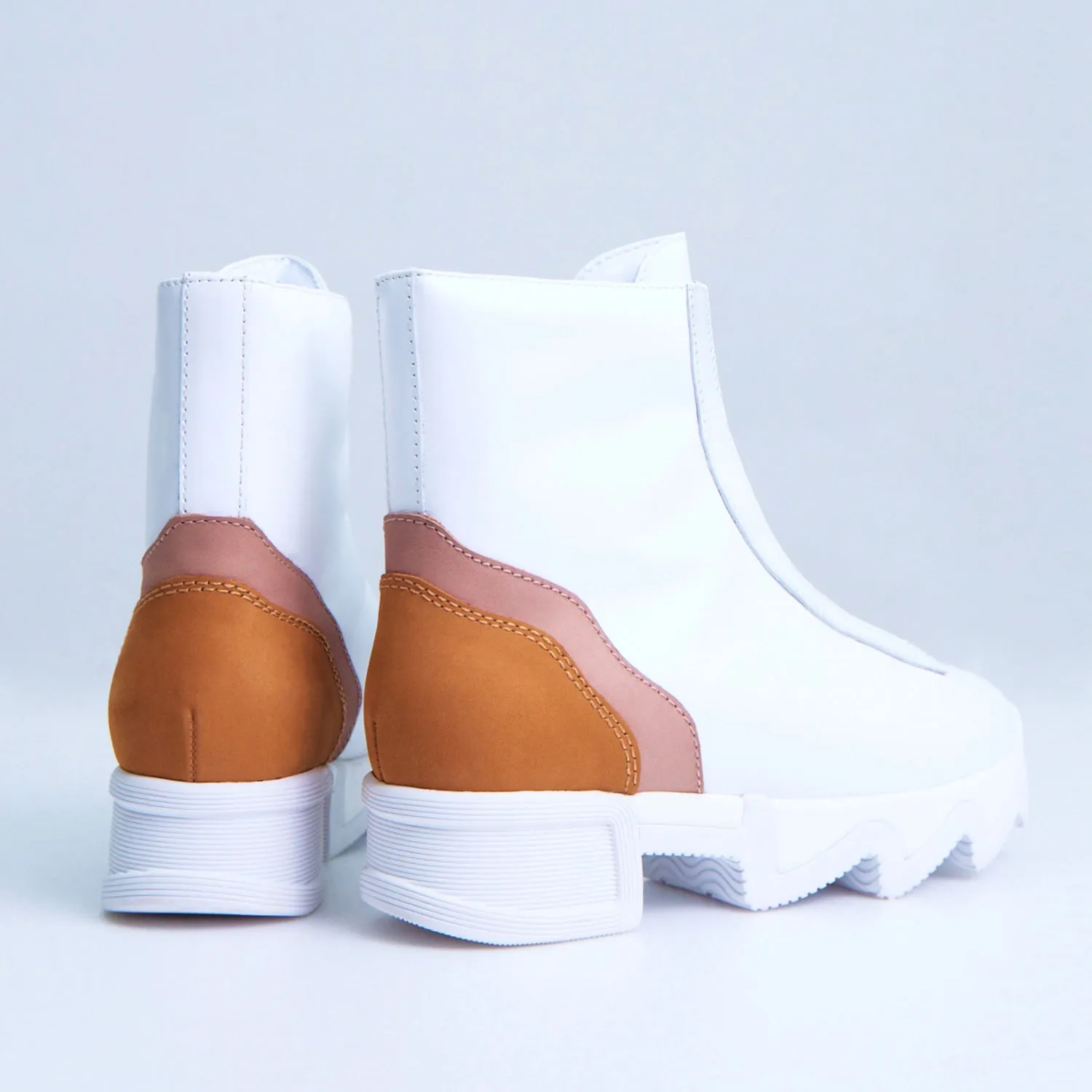 Odele White Zip-Up Boot