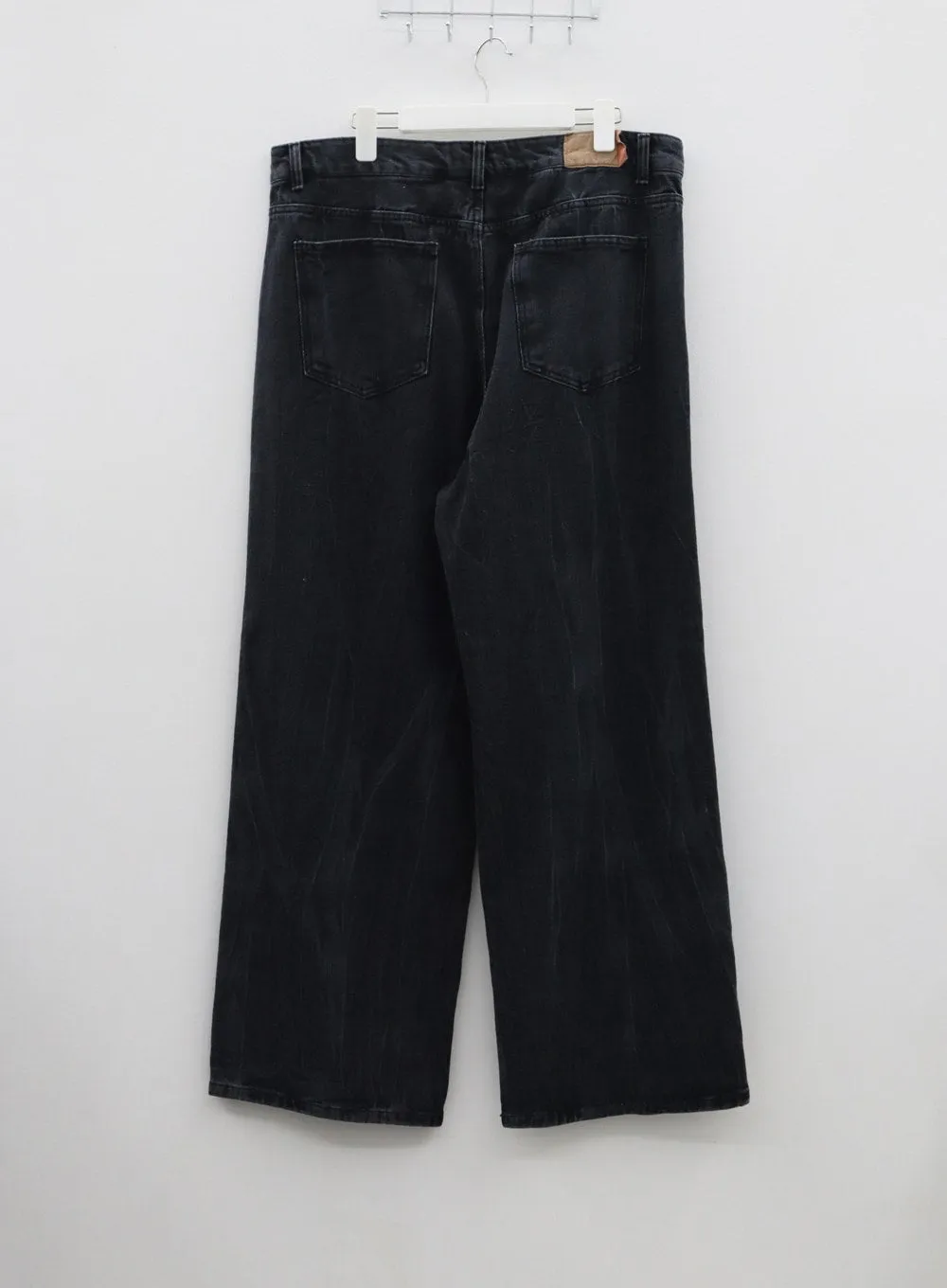 Plus Wide Leg Wash Black Jeans IF317