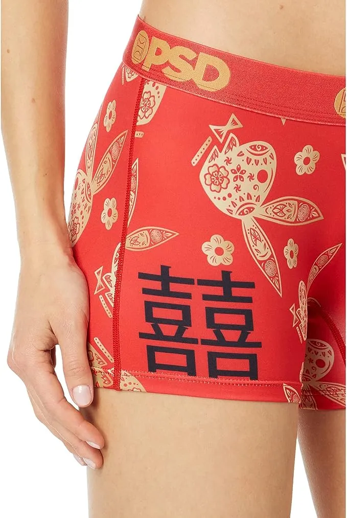 PSD Women's Playboy Chinese New Year Red Boy Shorts