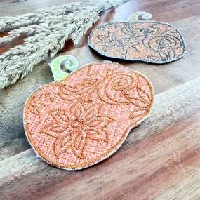 Pumpkin Lace - Ornament for Fabric Wreath Machine Embroidery (Downloadable Pattern)