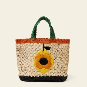 Raffia Basket Bag - Lemon