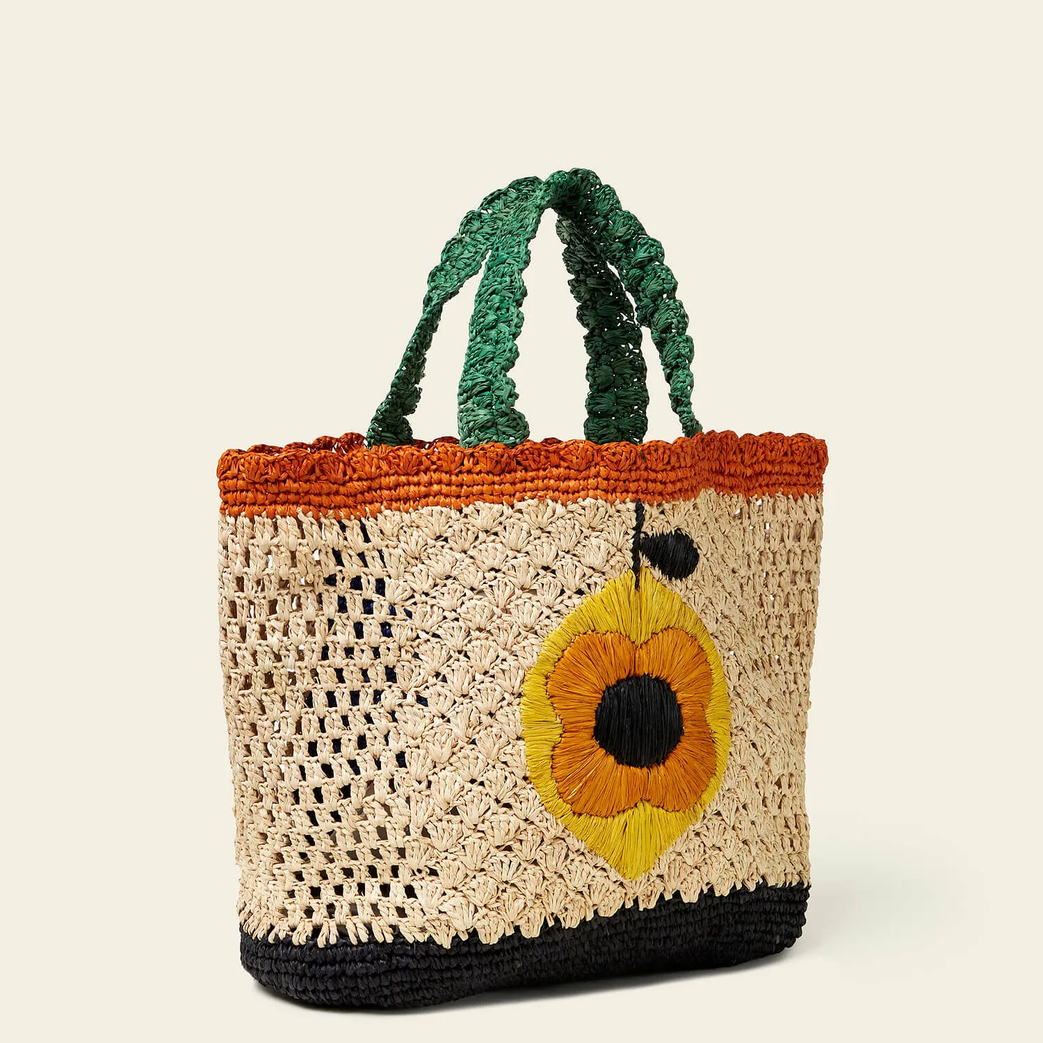 Raffia Basket Bag - Lemon