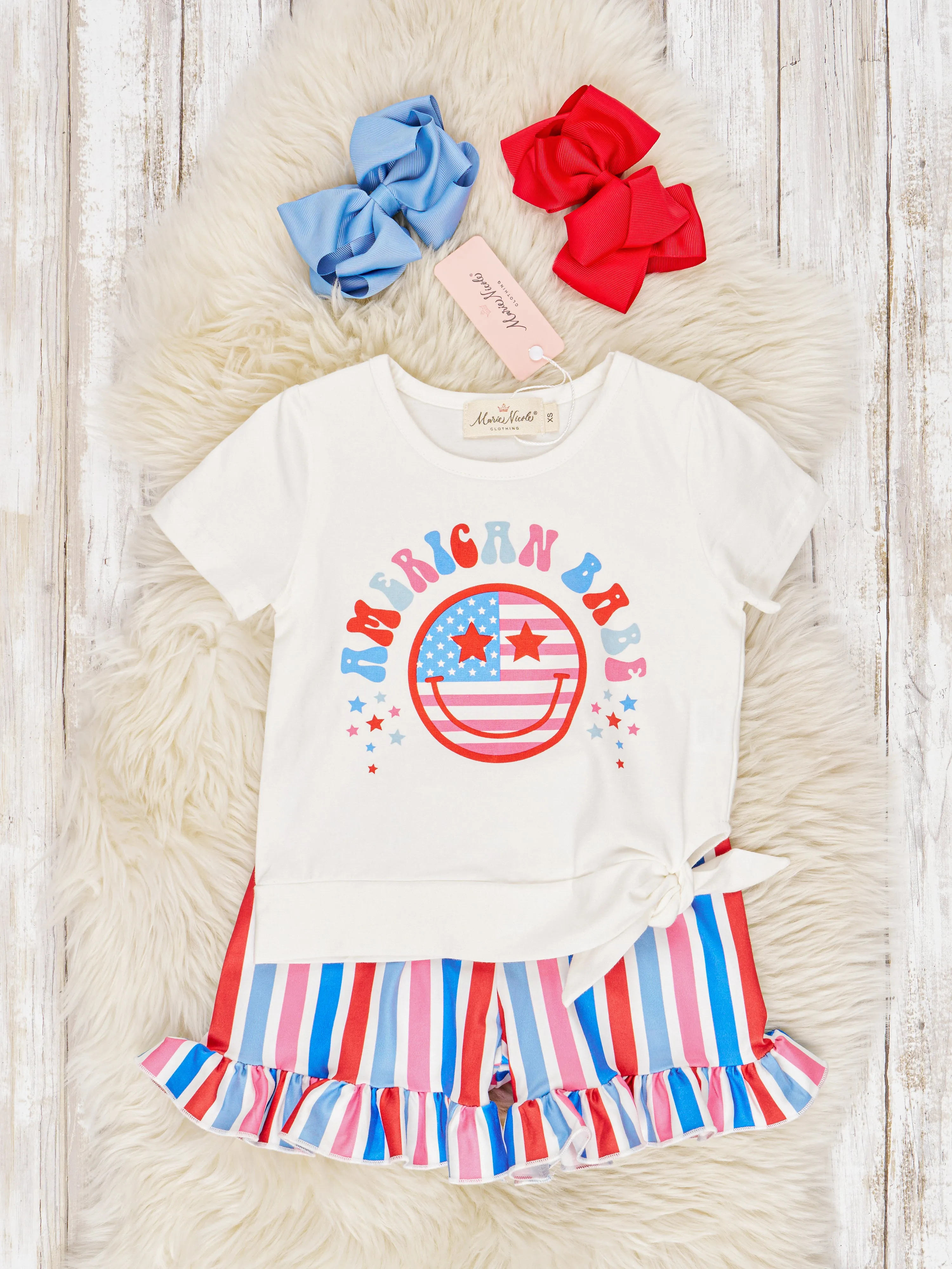 Retro American Babe Ruffle Outfit