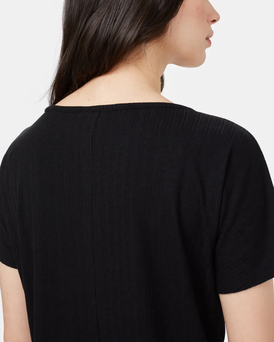 Ribbed Scoop Neck T-Shirt