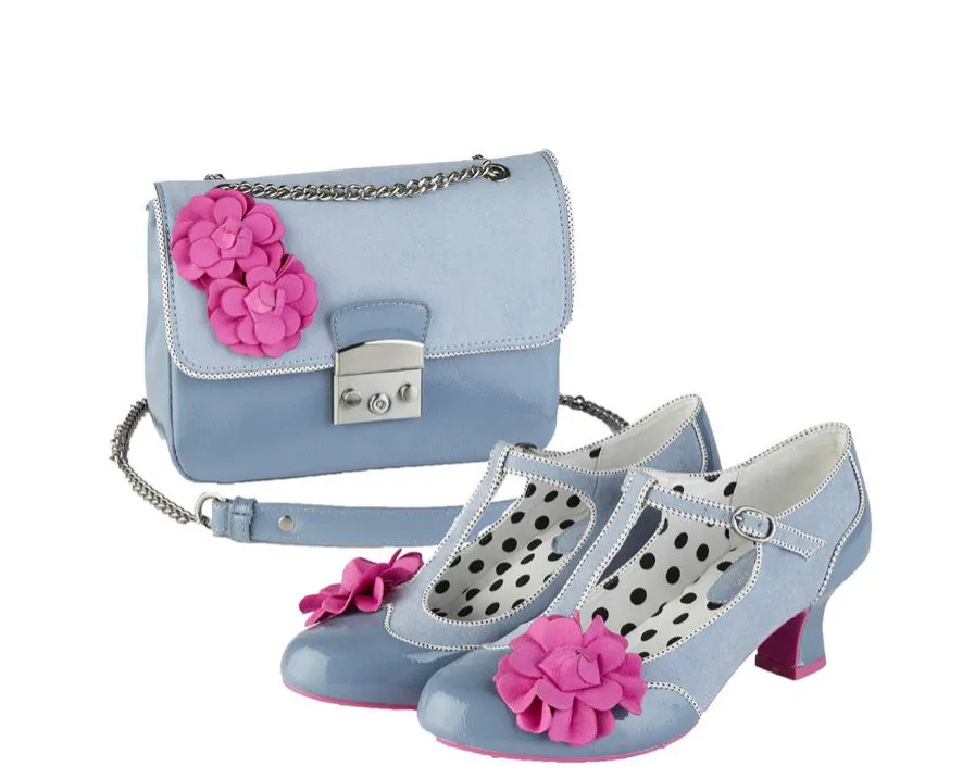 Ruby Shoo - Marcie Sky Blue - Mid Heel T Bar Shoe