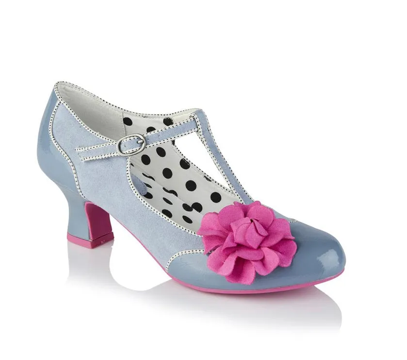 Ruby Shoo - Marcie Sky Blue - Mid Heel T Bar Shoe