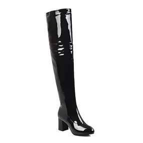 Salwa Patent Boot - Black