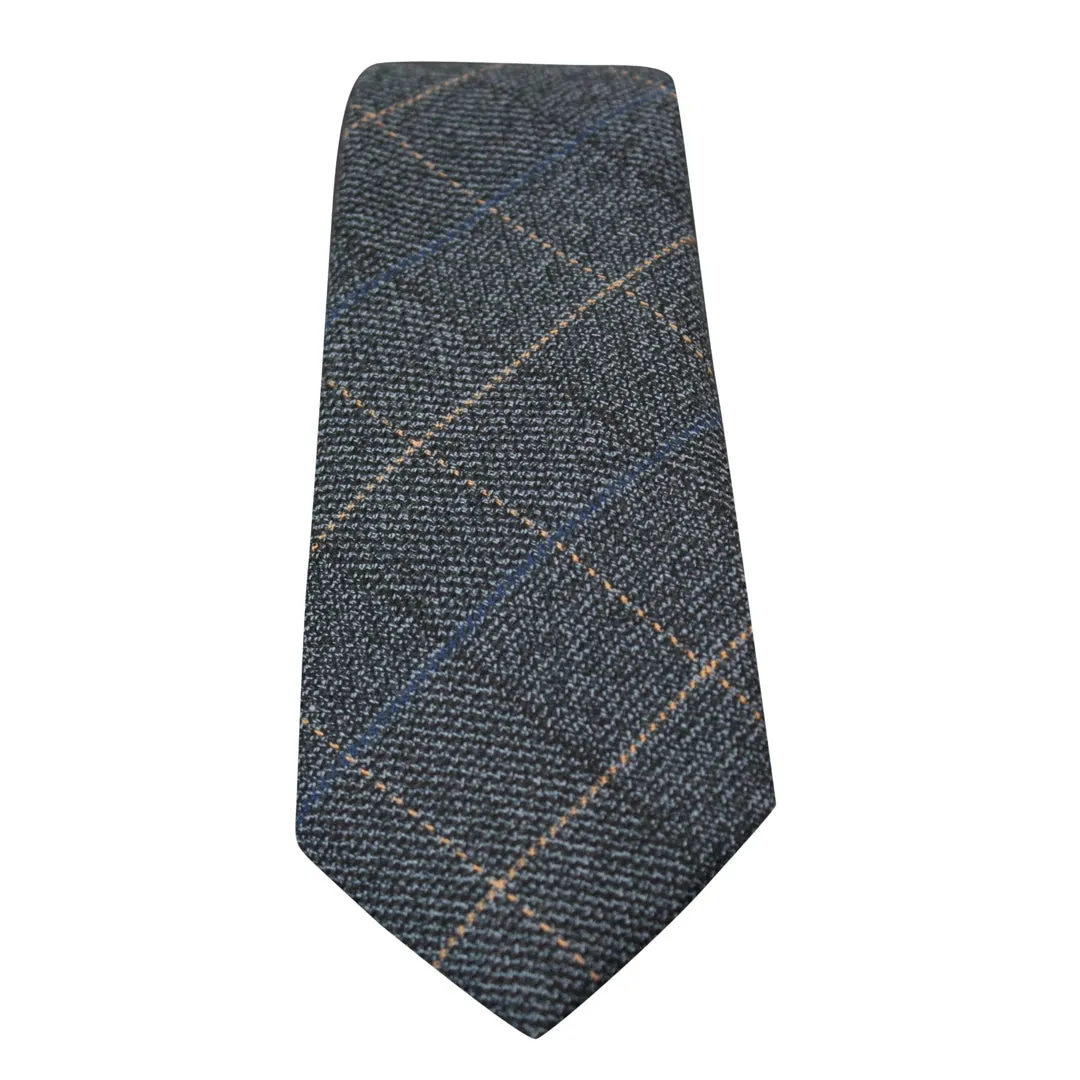 Scott - Men's Tweed Herringbone Textured Velvet Classic Ties