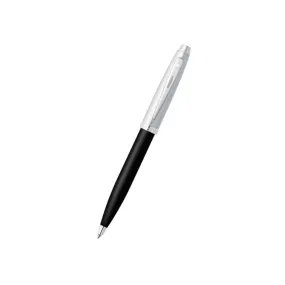 Sheaffer 100 E9313 Ballpoint Pen - Glossy Black and Brushed Chrome Barrel with Chrome Plated Cap and Trims