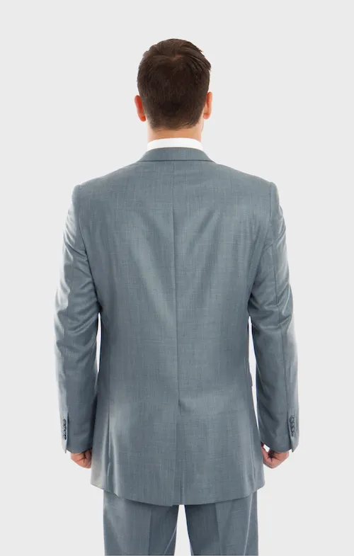 Smoke Blue Slim Fit Sharkskin Suit