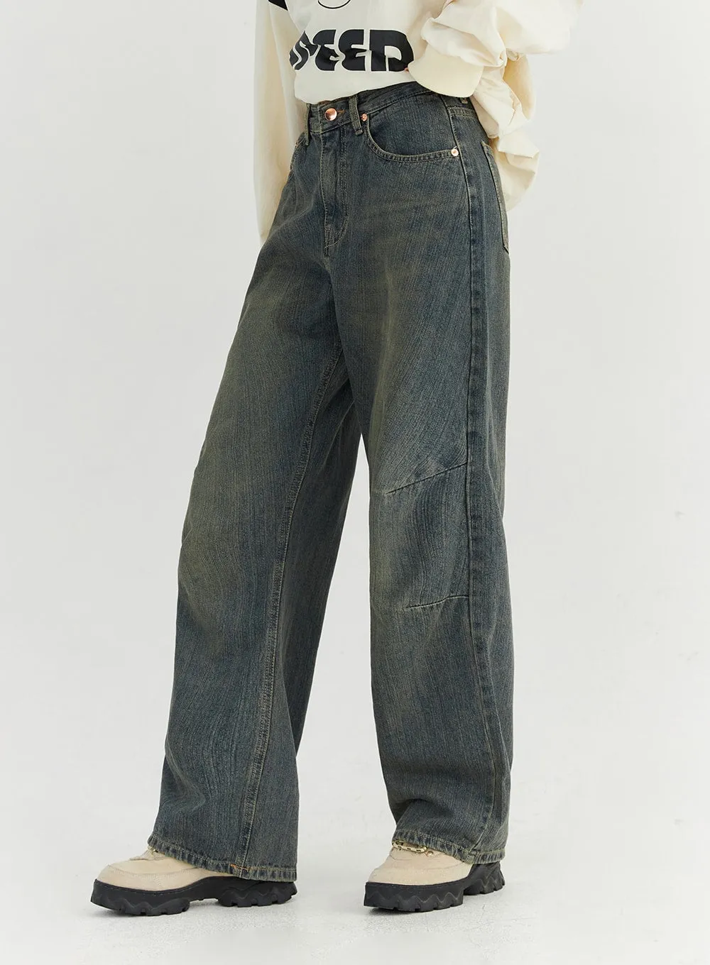 Straight Fit Washing Jeans CN309