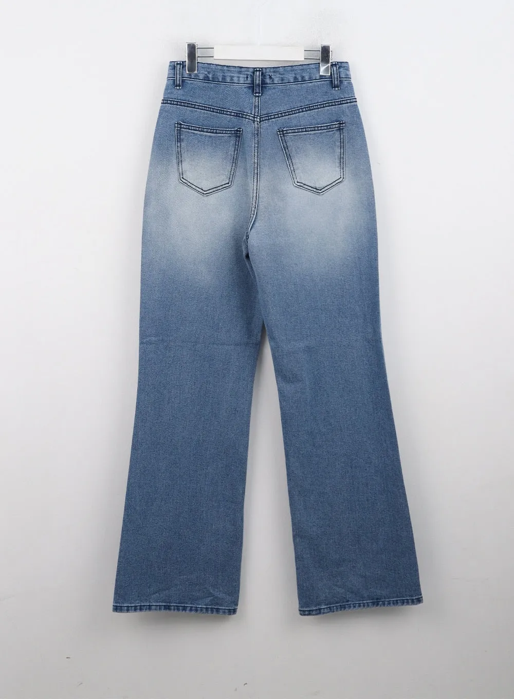 Straight Leg Washed Denim Pants CN315