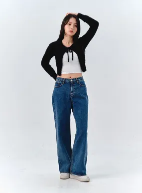 Straight-Leg Wide Jeans OO316