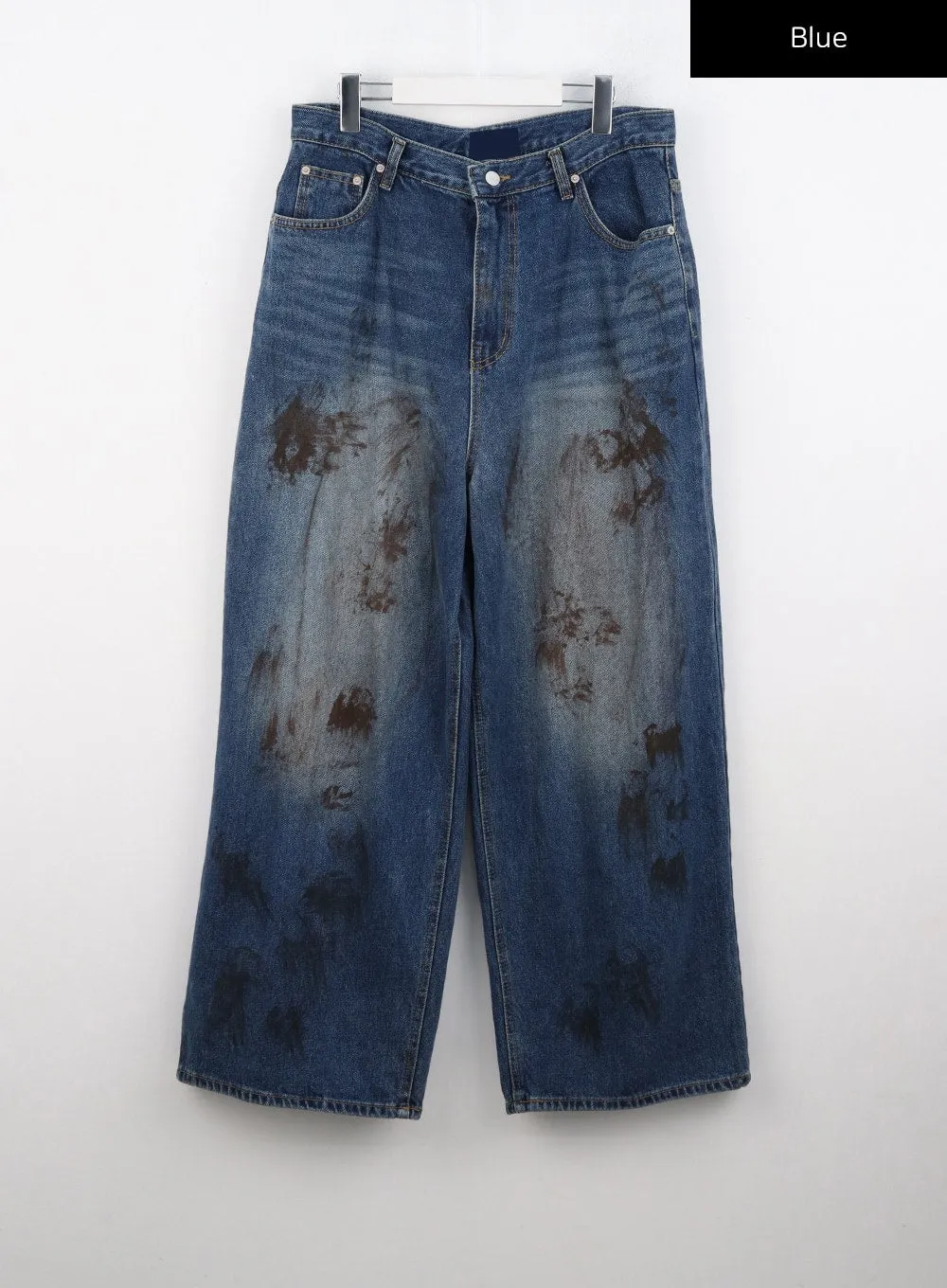 Street-Style Wide Fit Washed Jeans CO323