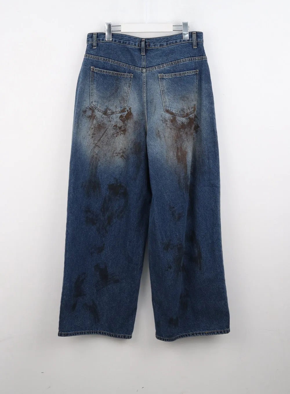 Street-Style Wide Fit Washed Jeans CO323