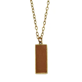 Tan Leather Pendant Necklace