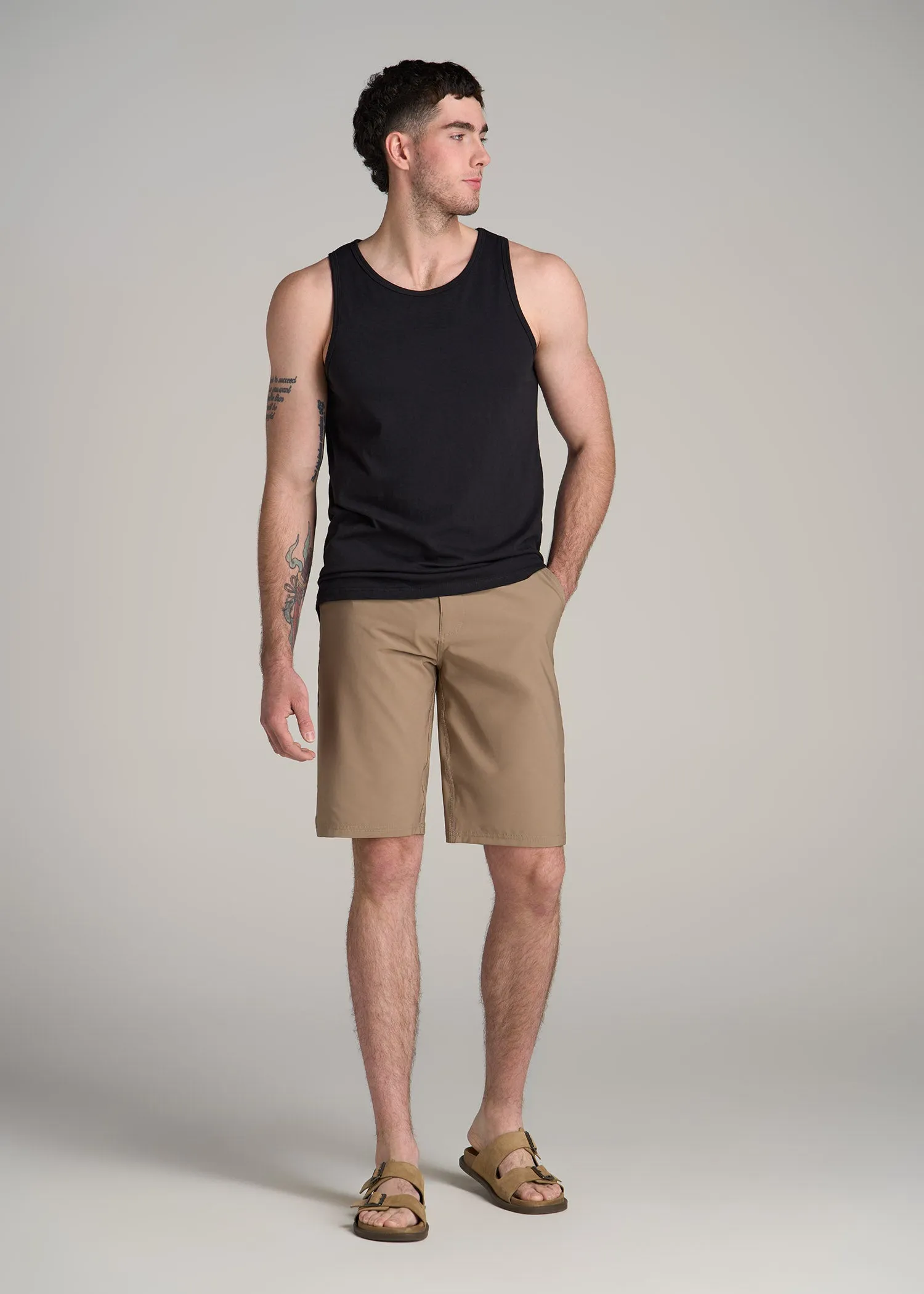 The Essentials: Men's Tall SLIM-FIT Beach Tank Top in Black